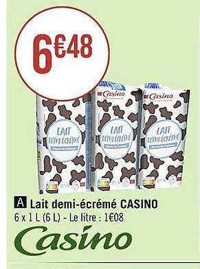 lait demi-écrémé casino