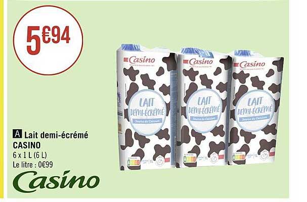 lait demi-écrémé casino