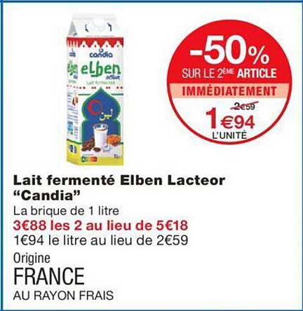 Lait Fermenté Elben Lacteor "candia"