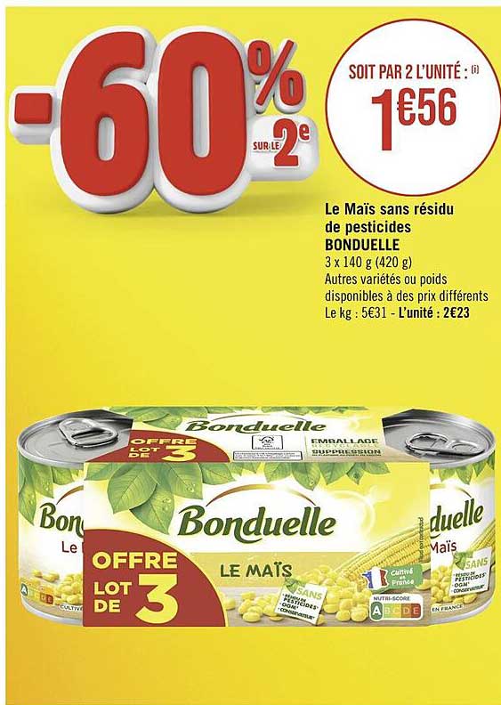 le maïs sans résidu de pesticides bonduelle