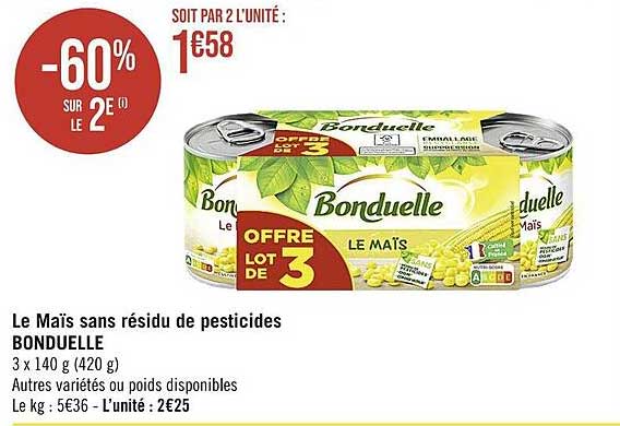 le maïs sans résidu de pesticides bonduelle