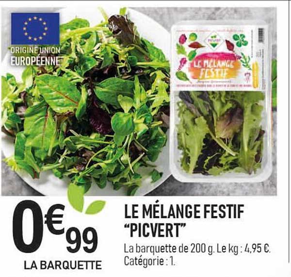le mélange festif "picvert"