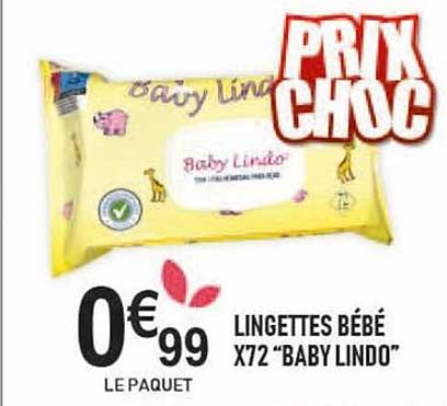 lingettes bébé x72 "baby lindo"
