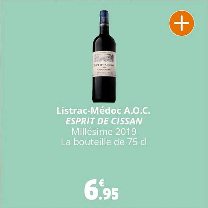 listrac-médoc a.o.c. esprit de cissan millésime 2019