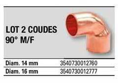 lot 2 coudes 90° m f
