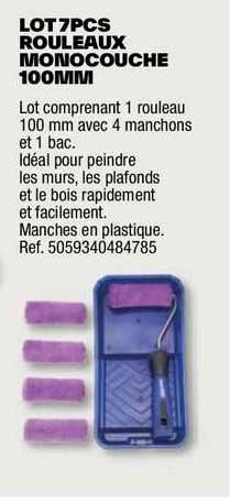 lot 7 pcs rouleaux monocouche 100mm