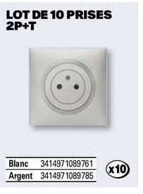 lot de 10 prises 2p+t