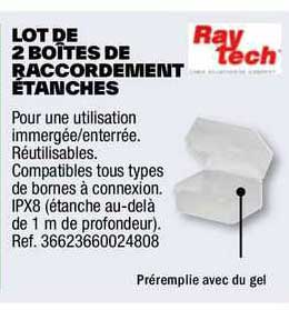 lot de 2 boîtes de raccordement étanches ray tech
