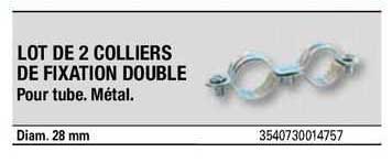 Lot De 2 Colliers De Fixation Double