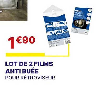 lot de 2 films anti buée pour rétroviseur