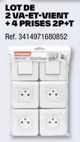 lot de 2 va-et-vient + 4 prises 2p+t
