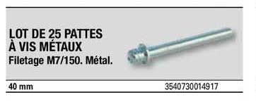 lot de 24 pattes à vis métaux