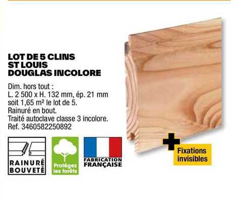 lot de 5 clins st louis douglas incolore