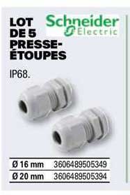 lot de 5 presse étoupes schneider electric
