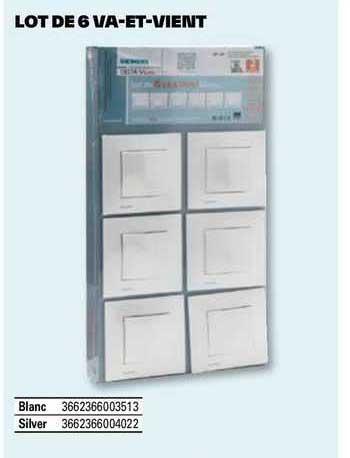 lot de 6 va-et-vient