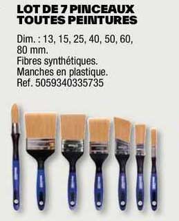 lot de 7 pinceaux toutes peintures