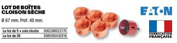 lot de boîtes cloison sèche eaton