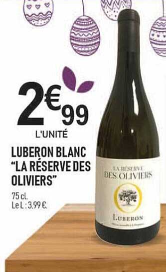 luberon blanc "la réserve des oliviers"