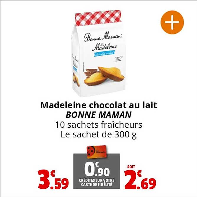 madeleine chocolat au lait bonne maman