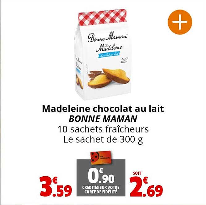madeleine chocolat au lait bonne maman