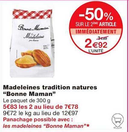 madeleines tradition natures "bonne maman"