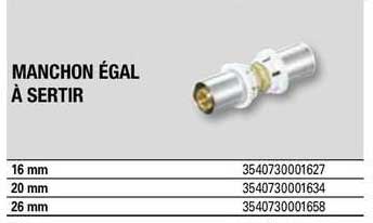 Manchon égal à Sertir