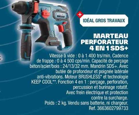 marteau perforateur 4 en 1 sds+
