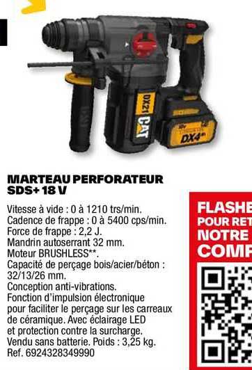 marteau perforateur sds+ 18 v cat