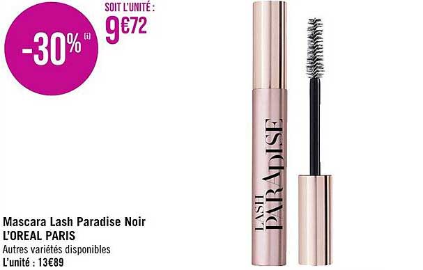 mascara lash paradise noir l'oréal paris