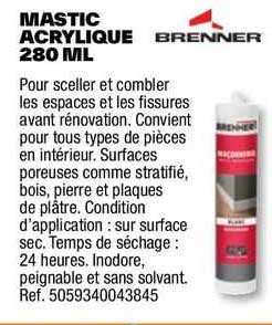 mastic acrylique 280 ml brenner