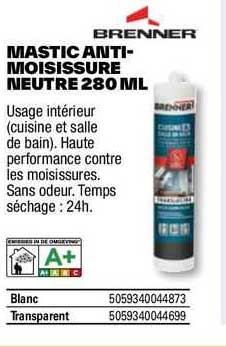 Mastic Anti-moisissure Neutre 280 Ml Brenner