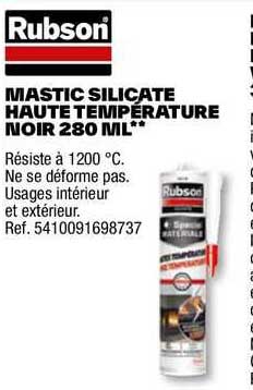 mastic silicate haute températeur noir 280 ml rubson