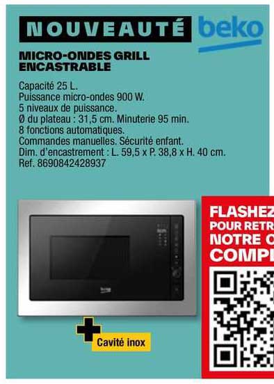 micro-ondes grill encastrable beko