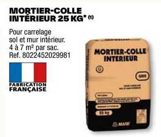 mortier-colle intérieur 25 kg