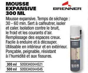 mousse expansive 300 ml brenner