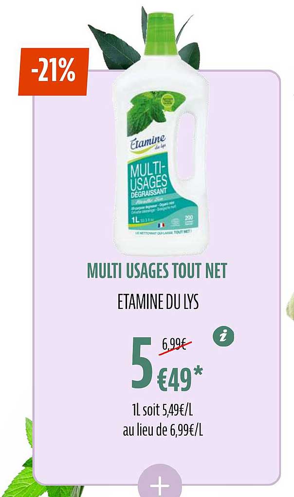 multi usages tout net étamine du lys