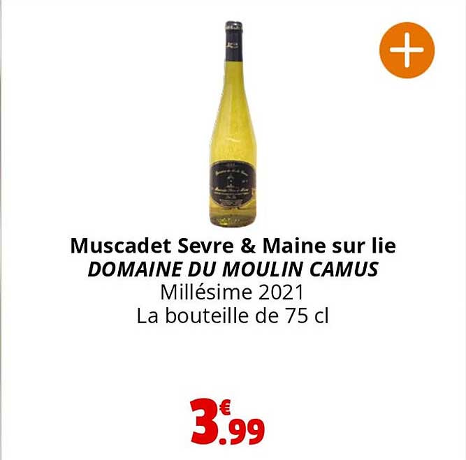 muscadet sèvre & maine sur lie domaine du moulin camus millésime 2021