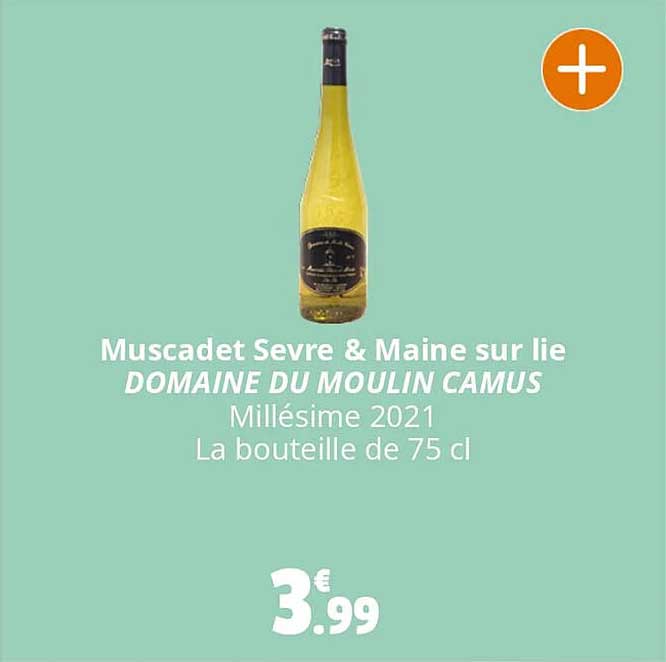 muscadet sèvre & maine sur lie domaine du moulin camus millésime 2021