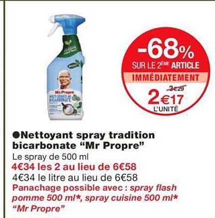 Nettoyant Spray Tradition Bicarbonate "mr Propre"
