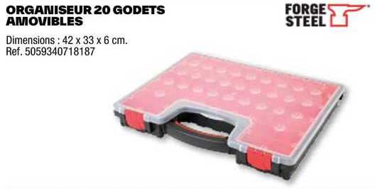 organiseur 20 godets amovibles forge steel
