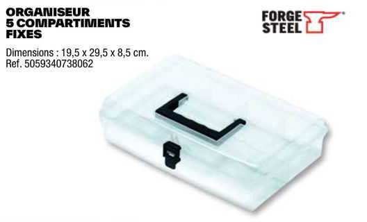 organiseur 5 compartiments fixes forge steel