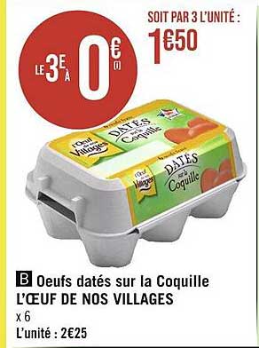 œufs datés sur la coquille l'œuf de nos villages