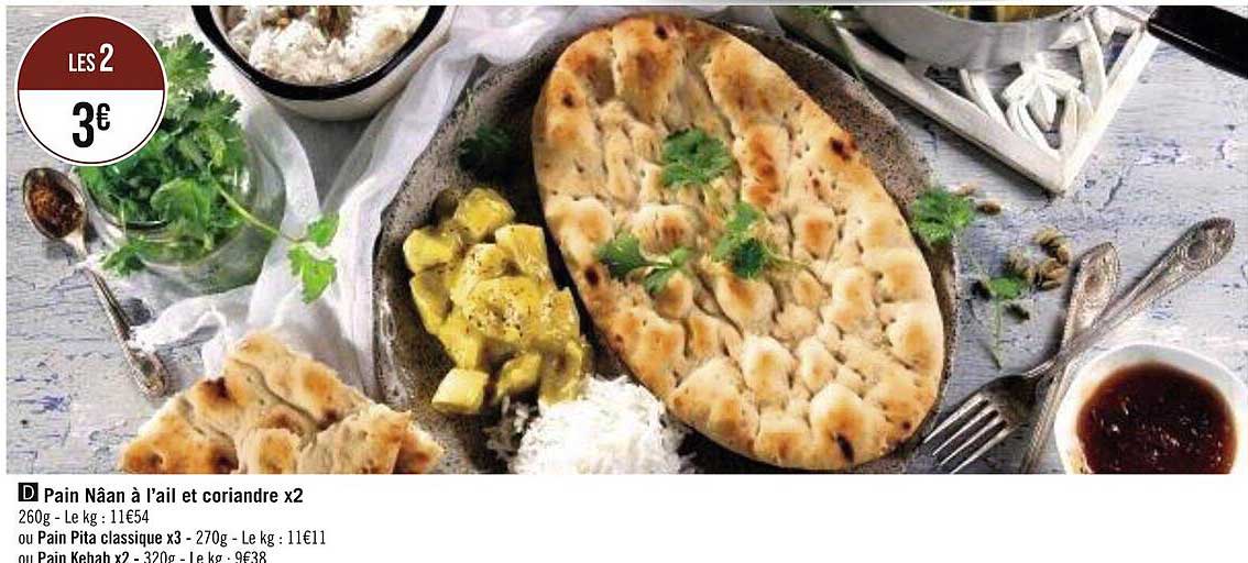Pain Nâan à L'ail Et Coriandre X2