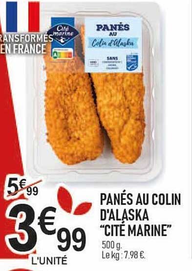 panés au colin d'alaska "cité marine"