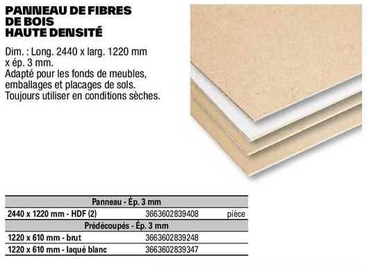 panneau de fibres de bois haute densité