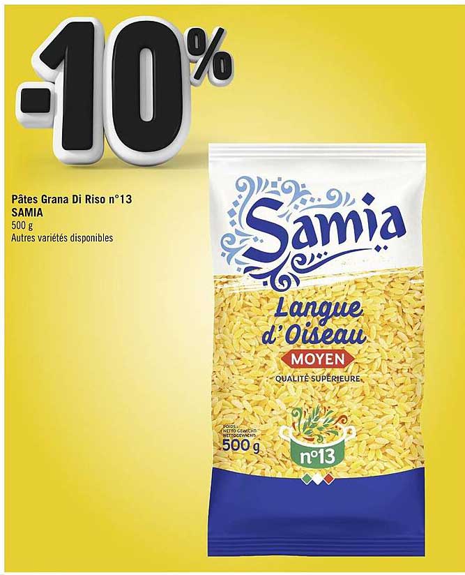 pâtes grana di riso n°13 samia