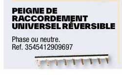 peigne de raccordement universel réversible