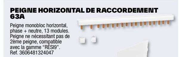 peigne horizontal de raccordement 63a