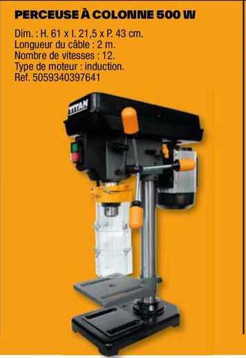 Perceuse à Colonne 500 W Titan