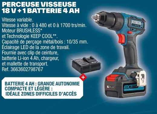 Perceuse Visseuse 18 V + 1 Batterie 4 Ah